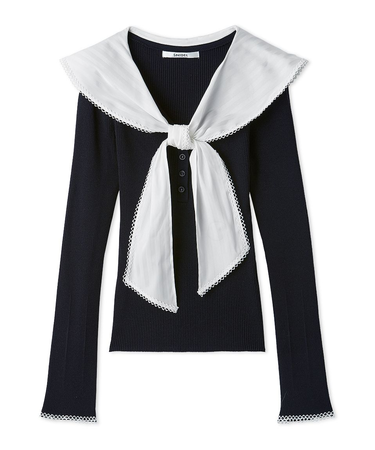 Sustainableスカーフブラウスドッキングプルオーバー