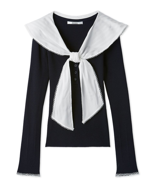 Sustainableスカーフブラウスドッキングプルオーバー