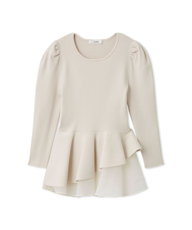 ペプラムアシメニットプルオーバー