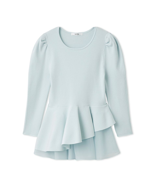 ペプラムアシメニットプルオーバー