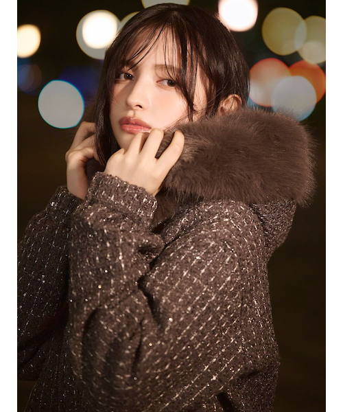 ファー付きツイードブルゾン｜スナイデルの通販｜&mall（アンドモール