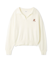 リボンベアスキッパーニットプルオーバー