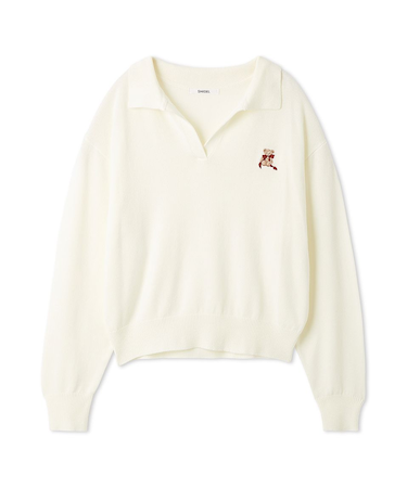 リボンベアスキッパーニットプルオーバー