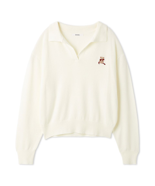 リボンベアスキッパーニットプルオーバー