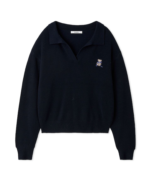 リボンベアスキッパーニットプルオーバー