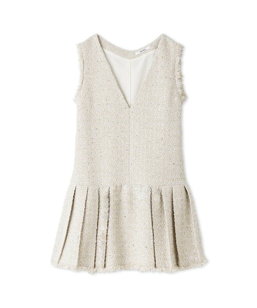 Vネックツイードジャンスカ