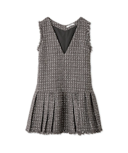 Vネックツイードジャンスカ