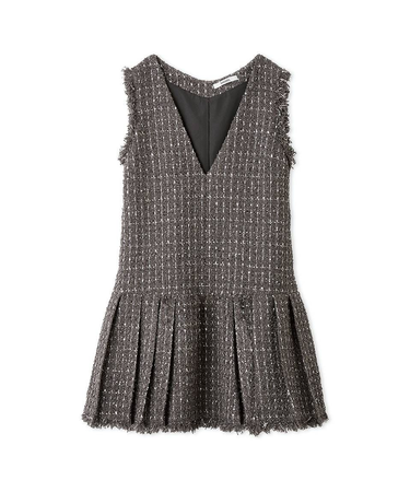 Vネックツイードジャンスカ