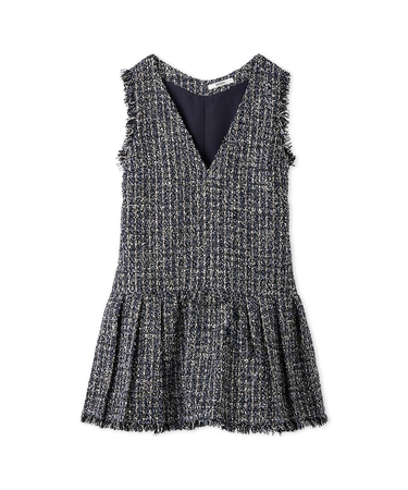 Vネックツイードジャンスカ