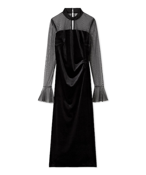 SNIDELシアードッキングベロアドレス【カンヘウォン着用】 SNIDEL｜シアードッキングベロアドレス【カンヘウォン着用】 | Rakuten