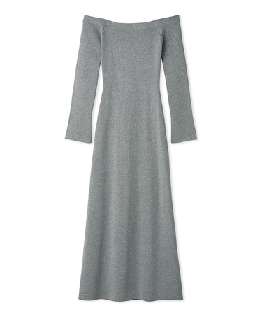 オフショルIラインニットワンピース