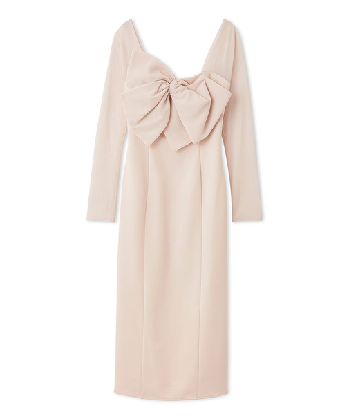 オフショルリボンドレス