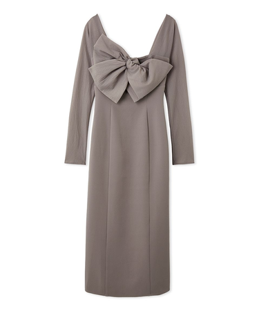 オフショルリボンドレス