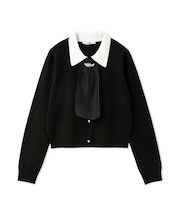 タイ付きビジューカーディガン