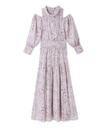 コールドショルダーロングワンピース