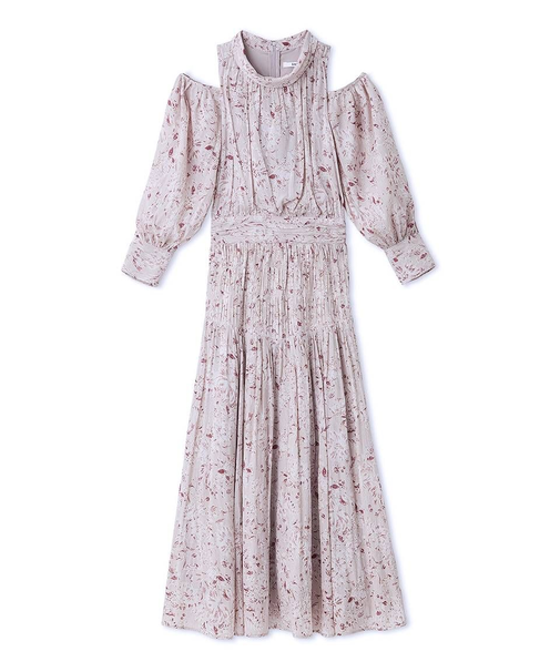 コールドショルダーロングワンピース