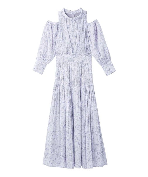 コールドショルダーロングワンピース