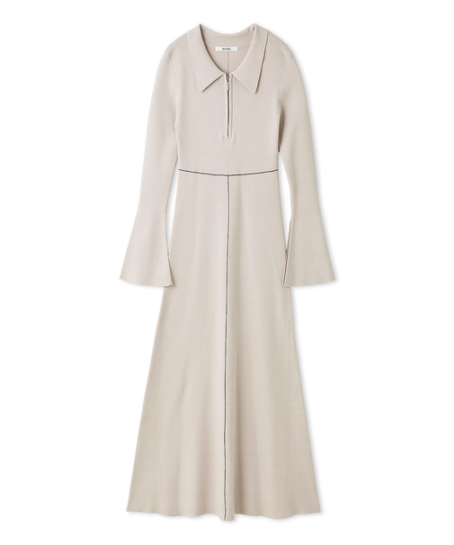 Sustainableスキッパーニットワンピース