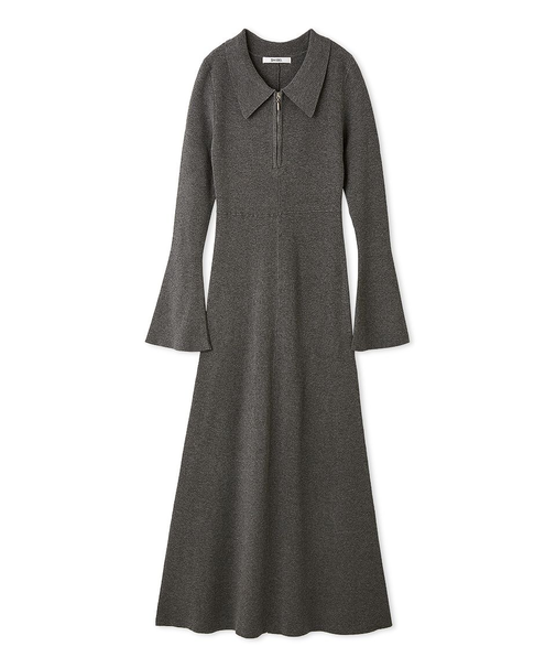 Sustainableスキッパーニットワンピース