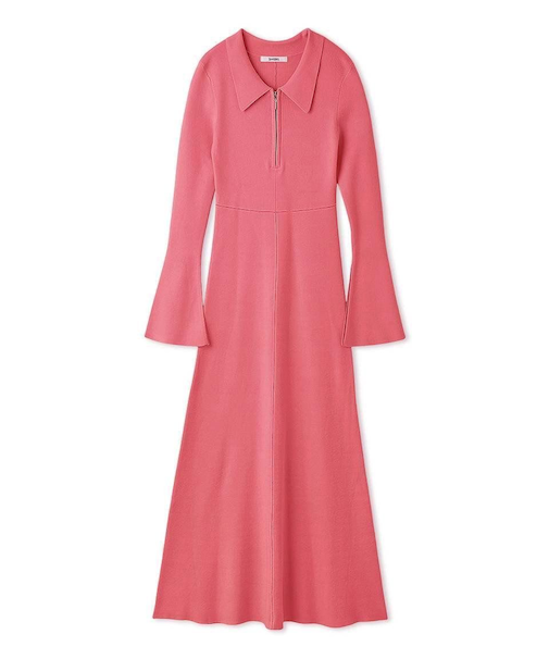 Sustainableスキッパーニットワンピース