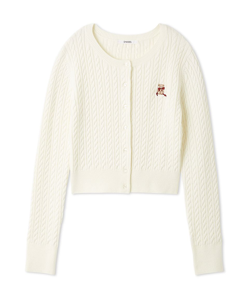 リボンベアニットカーディガン