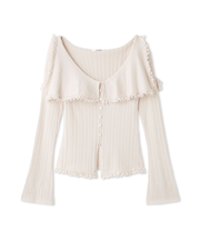 Sustainableビッグカラーレーストリムニットプルオーバー