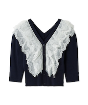 チュールフリルニットプルオーバー