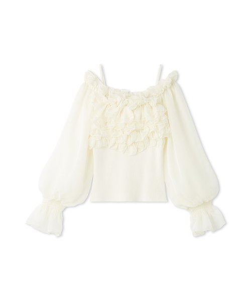 デザインシアーフリルニットプルオーバー｜スナイデルの通販｜&mall