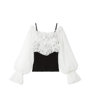 デザインシアーフリルニットプルオーバー