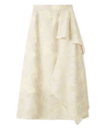 フラワーカットジャガードスカート