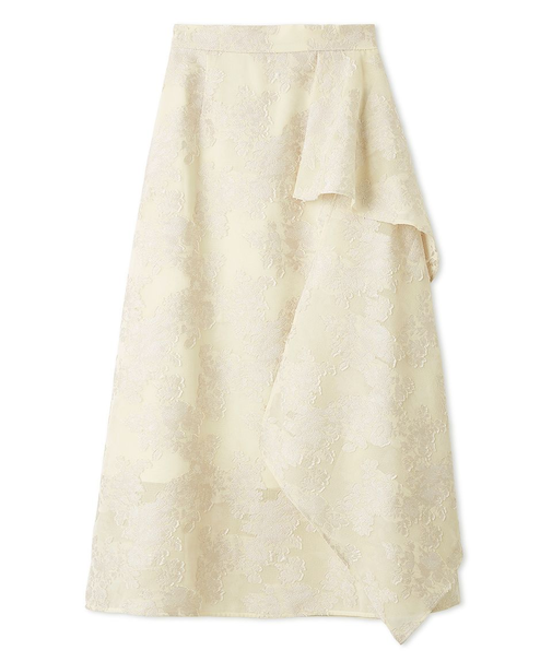 フラワーカットジャガードスカート