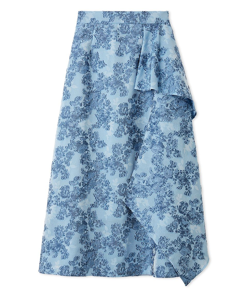 フラワーカットジャガードスカート