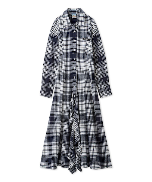 【SNIDEL/Prentiss】チェックアシメシャツワンピース