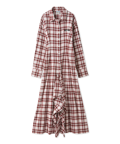 【SNIDEL/Prentiss】チェックアシメシャツワンピース