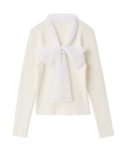 ボウタイニットプルオーバー