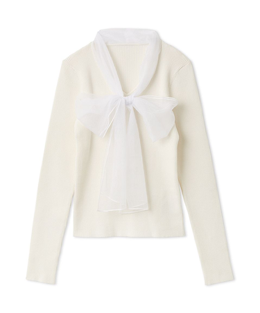 ボウタイニットプルオーバー