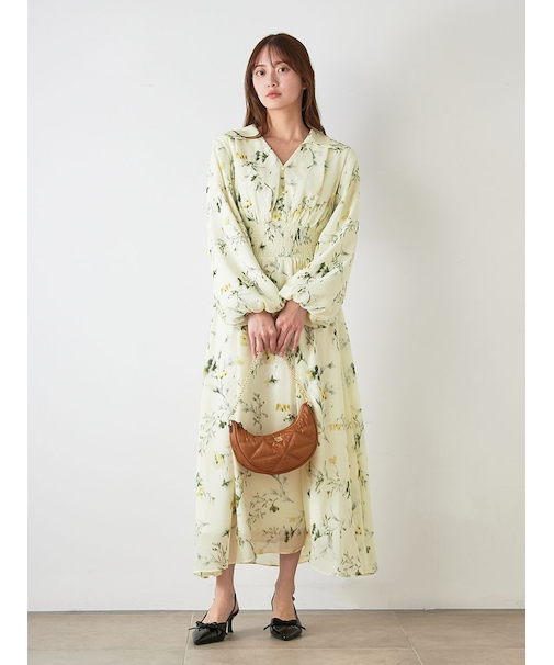 ウエストシャーリングプリントOP