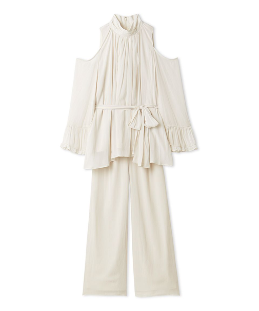 コールドショルダーパンツセットアップ