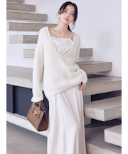 キーネックニットセットキャミワンピース