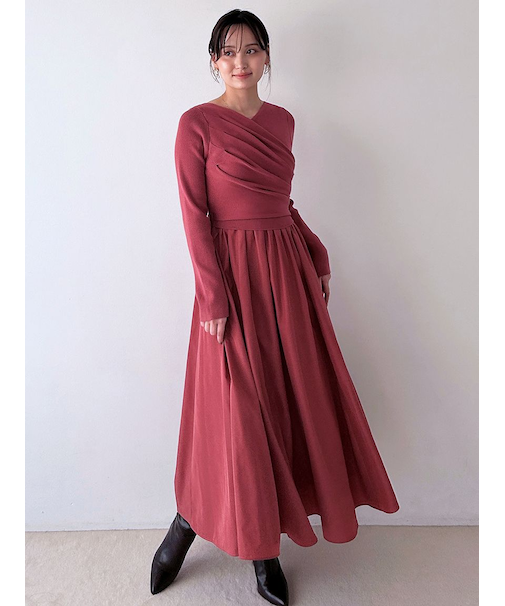 ニットドッキングワンピース