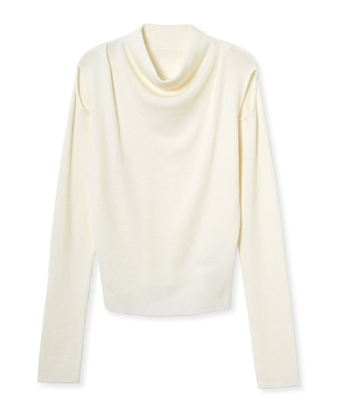 コールドショルダールーズリブプルオーバー