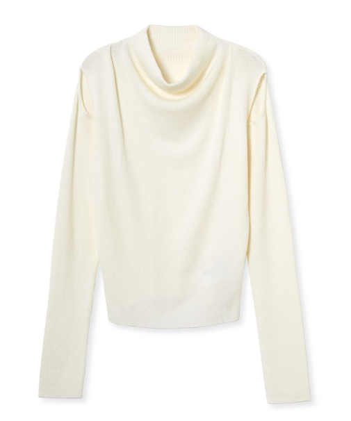 コールドショルダールーズリブプルオーバー