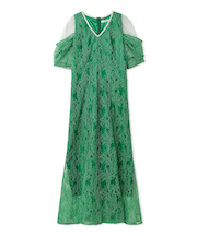 ラメブレードＶネックレースドレス