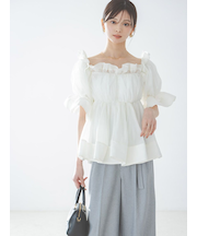 ボリュームギャザーフリルチュニック