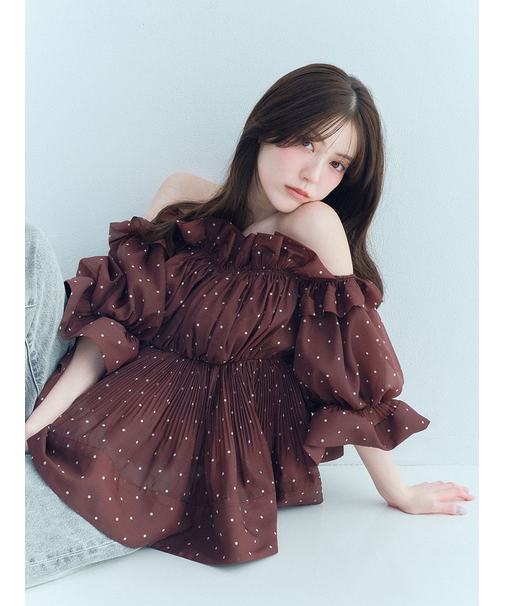 ボリュームギャザーフリルチュニック