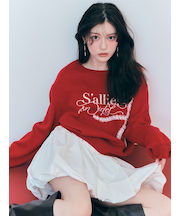 リボンモチーフジャガードニットプルオーバー