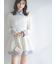 シャツレイヤードニットチュニック