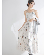 カーデセットフローラルプリントキャミワンピース