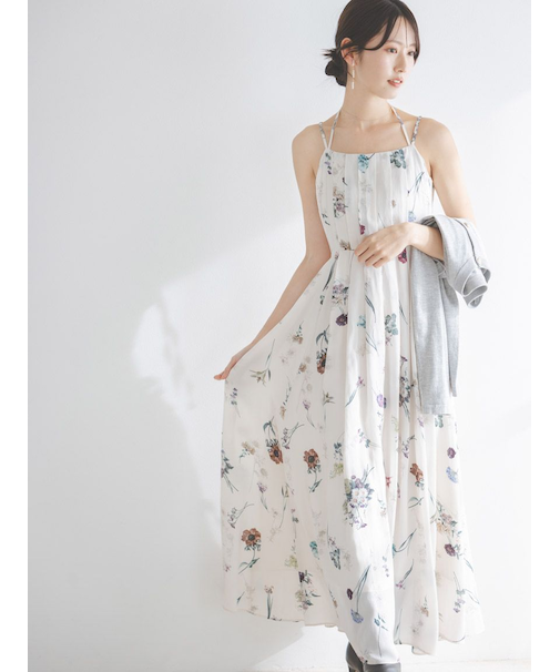 カーデセットフローラルプリントキャミワンピース