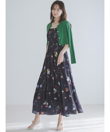 カーデセットフローラルプリントキャミワンピース